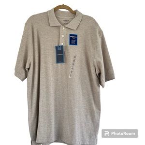 Croft & Barrow Men’s Large Shortsleeve Oatmeal Polo, NWT 100% Cotton
